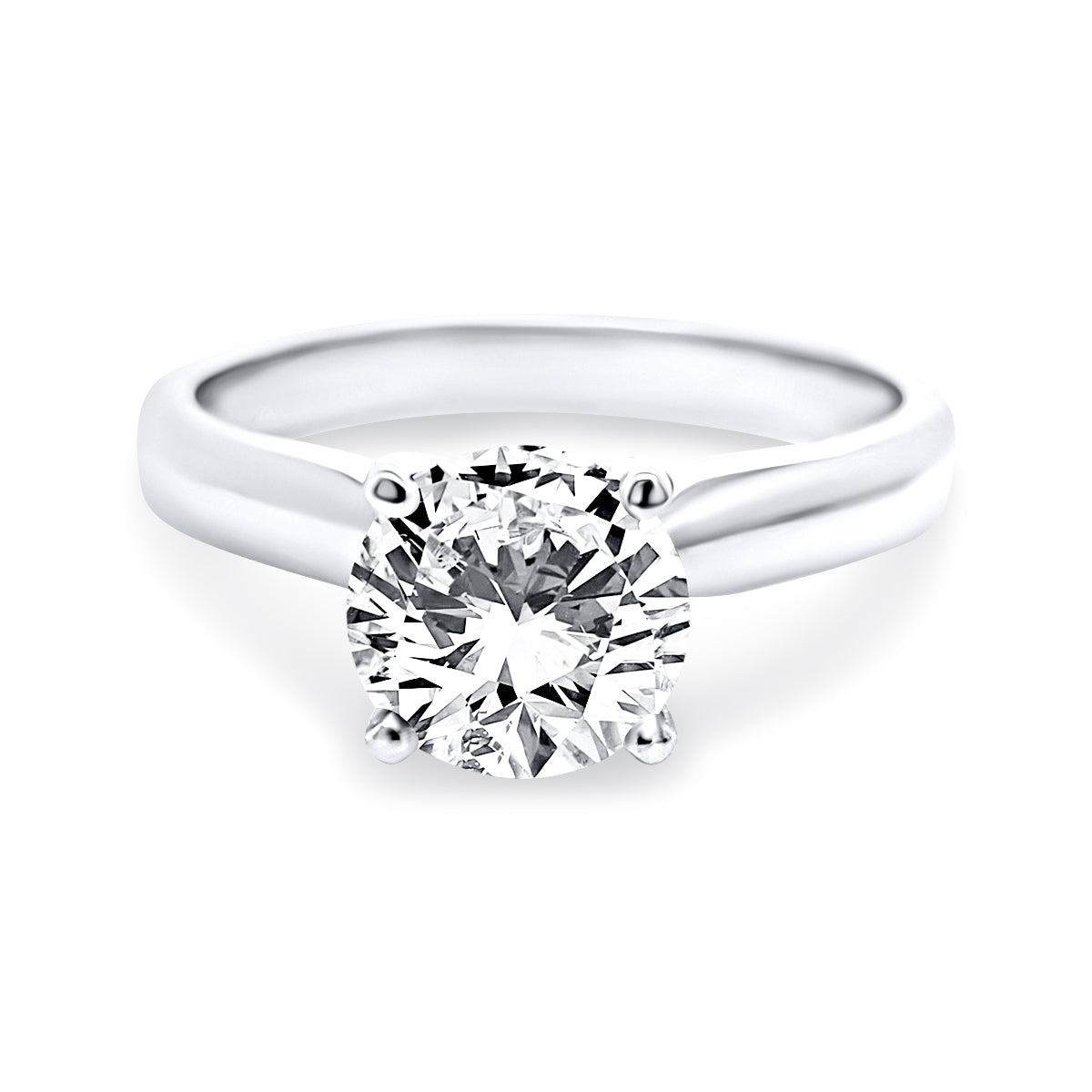 Platinum Round Solitaire Diamond Ring