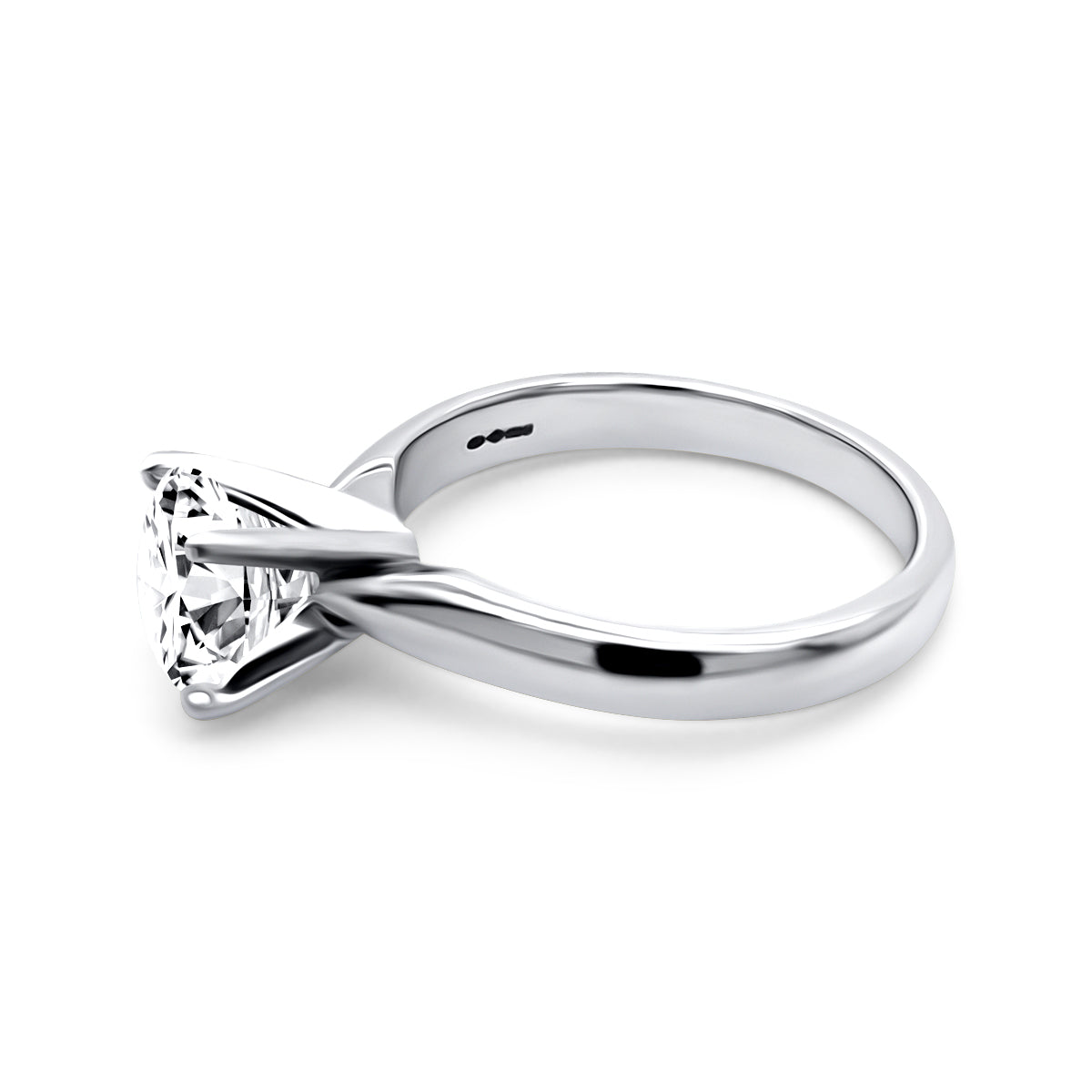 Platinum Round Solitaire Diamond Ring