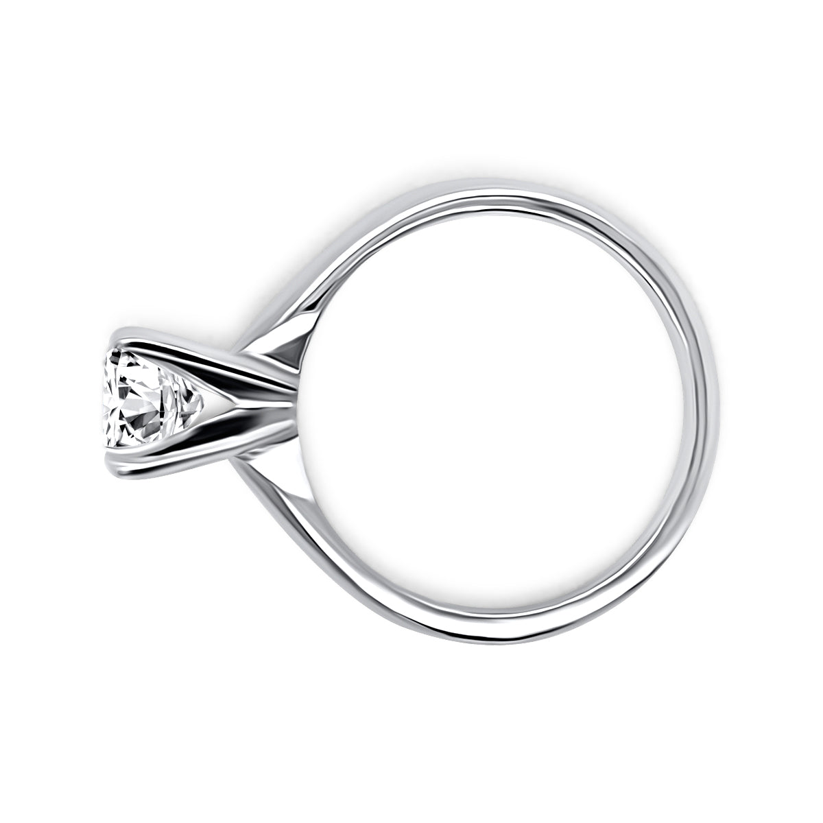 Platinum Round Solitaire Diamond Ring