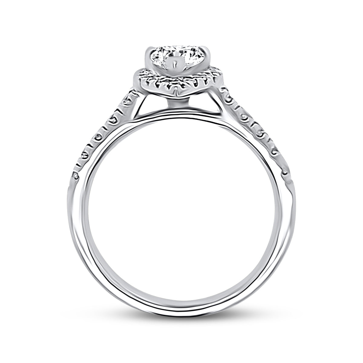 Platinum Pear Halo Engagement Ring