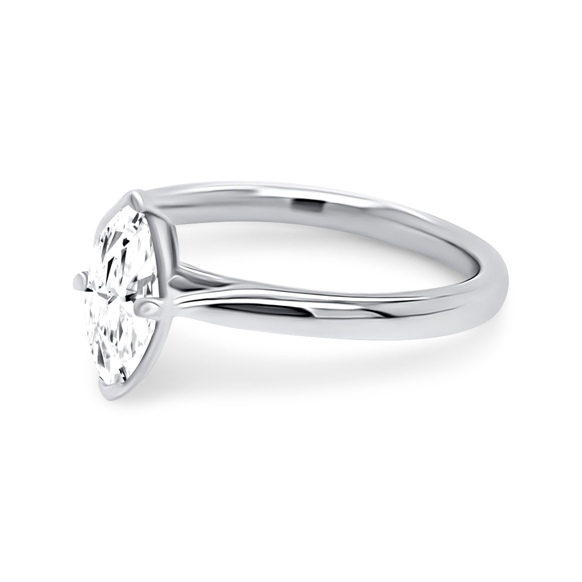 Platinum Marquise Solitaire Diamond Engagement Ring