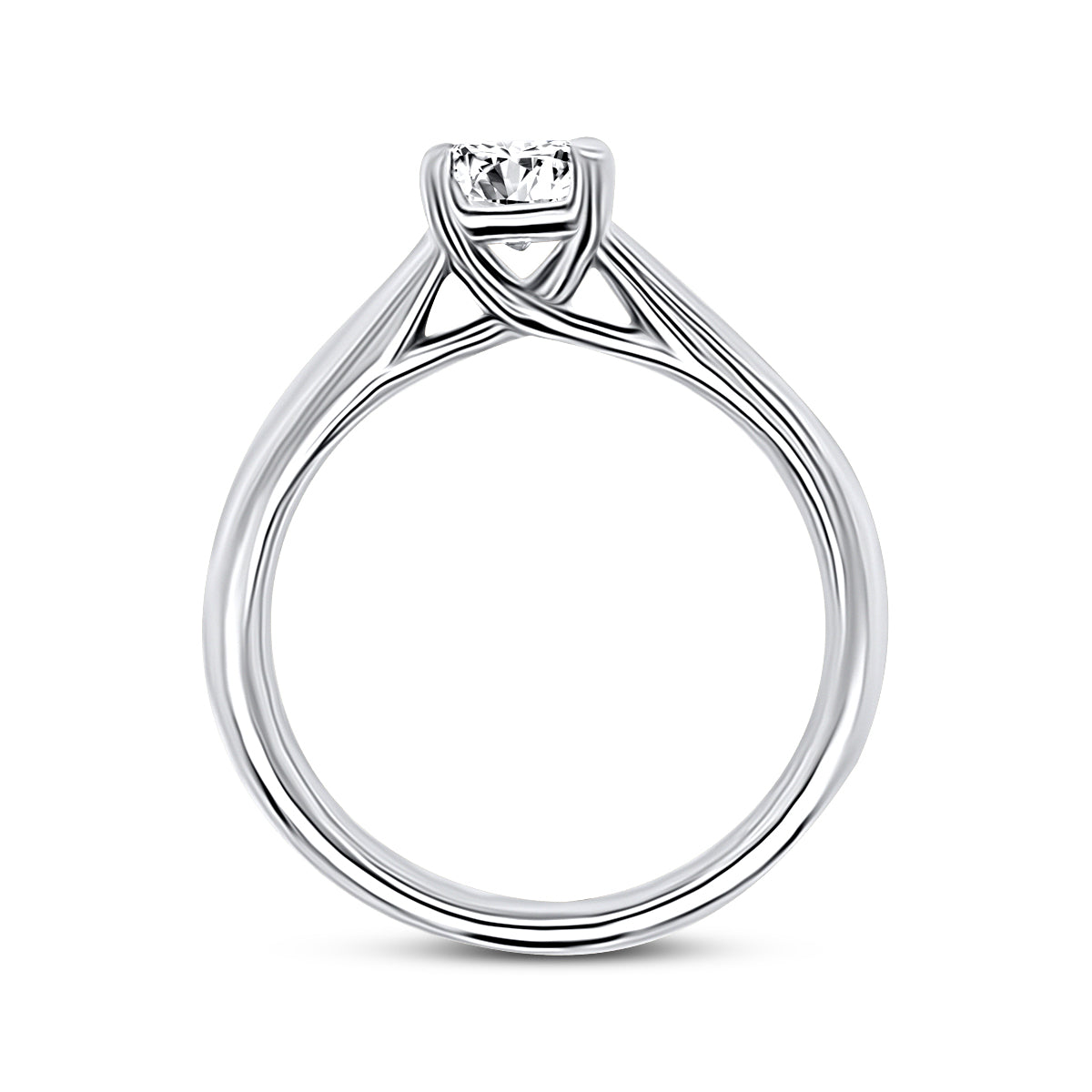 Platinum Emerald Solitaire Diamond Engagement Ring