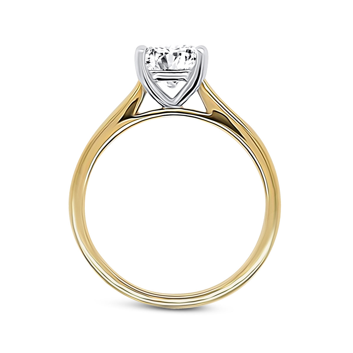 18K Yellow Gold Princess Solitaire Diamond Engagement Ring