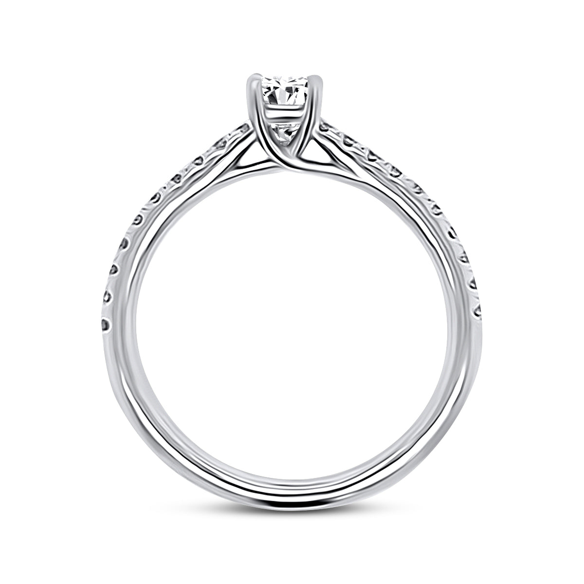 Platinum Emerald Cut Diamond Engagement Ring