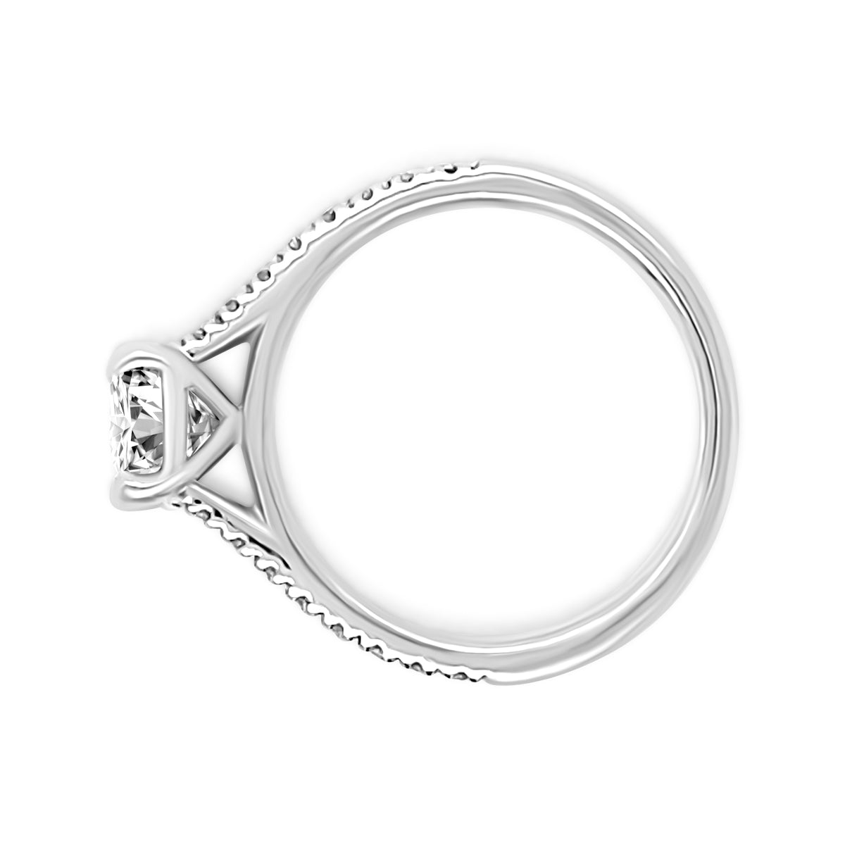 Platinum Round Cut Diamond Engagement Ring