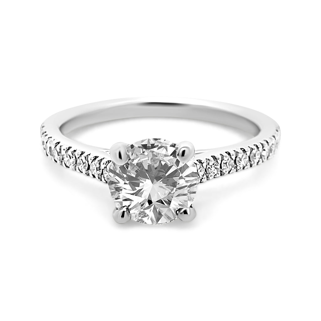 Platinum Round Cut Diamond Engagement Ring