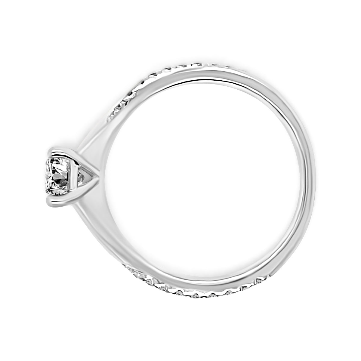 Platinum Diamond Twist Shoulder Engagement Ring