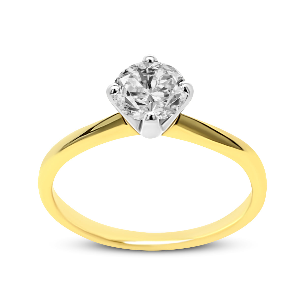 18K Yellow Gold Diamond Engagement Ring