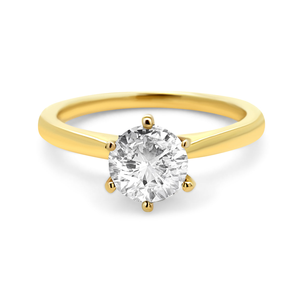 18K Yellow Gold Solitaire Engagement Ring