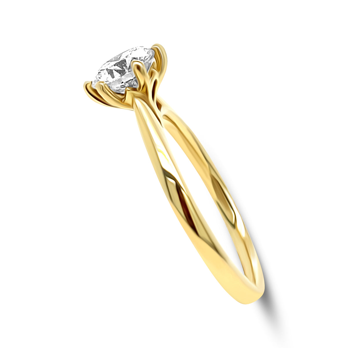 18K Yellow Gold Solitaire Engagement Ring