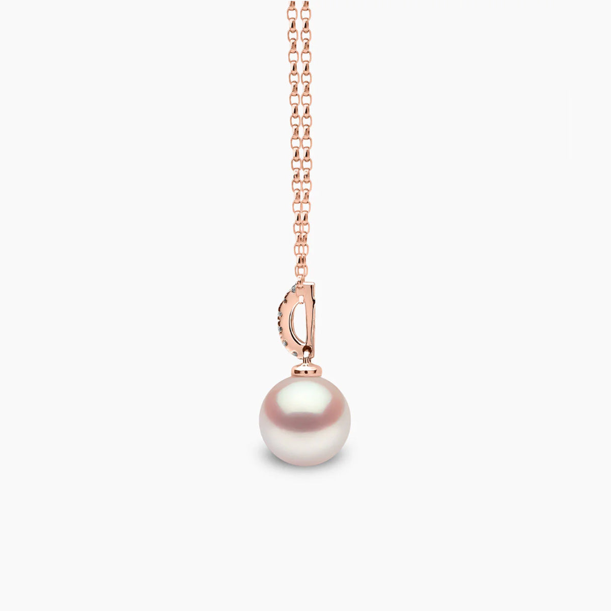 Classic 18K Rose Gold  Freshwater Pearl Drop Pendant