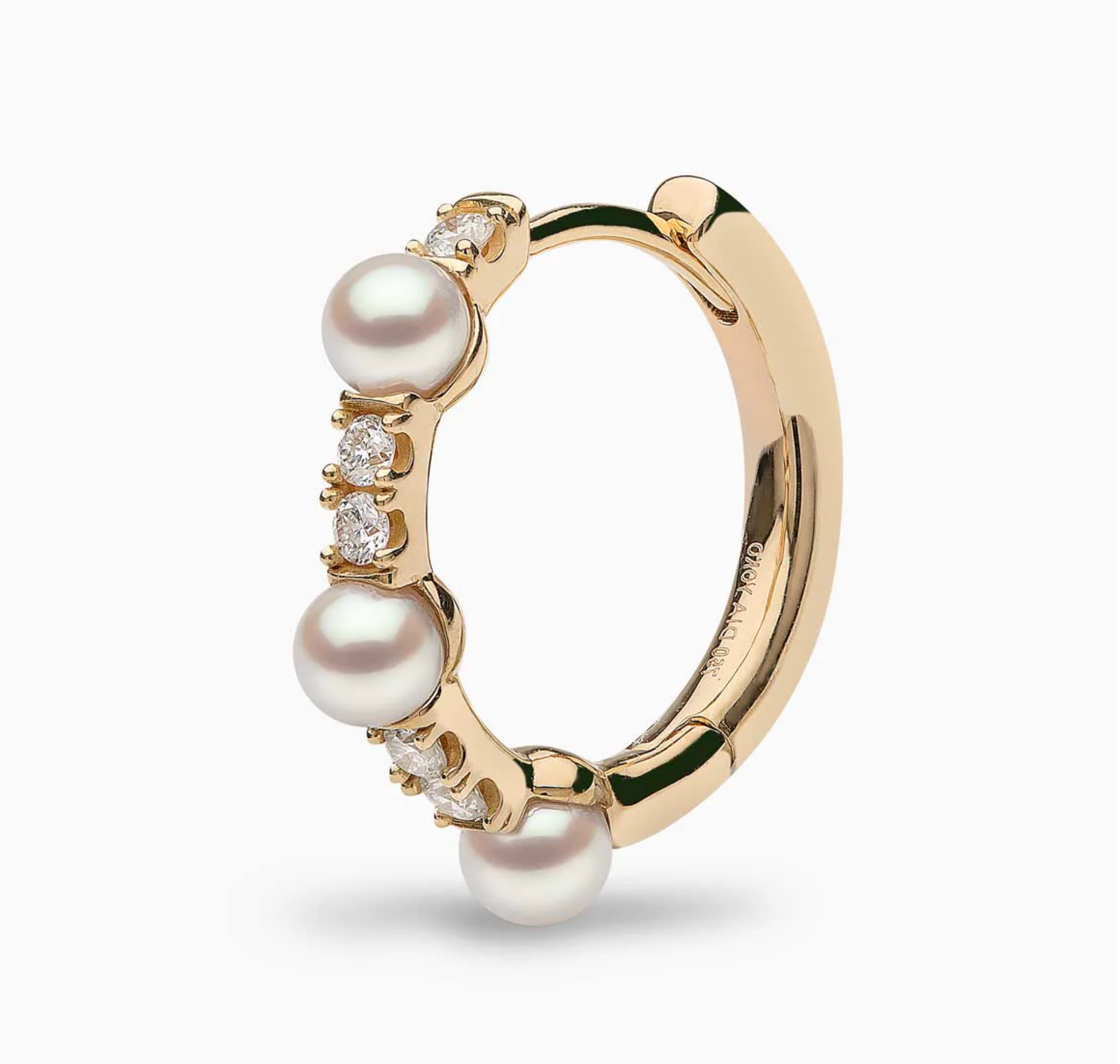 Eclipse 18K Gold Pearl & Diamond Hoop Celestial Earrings