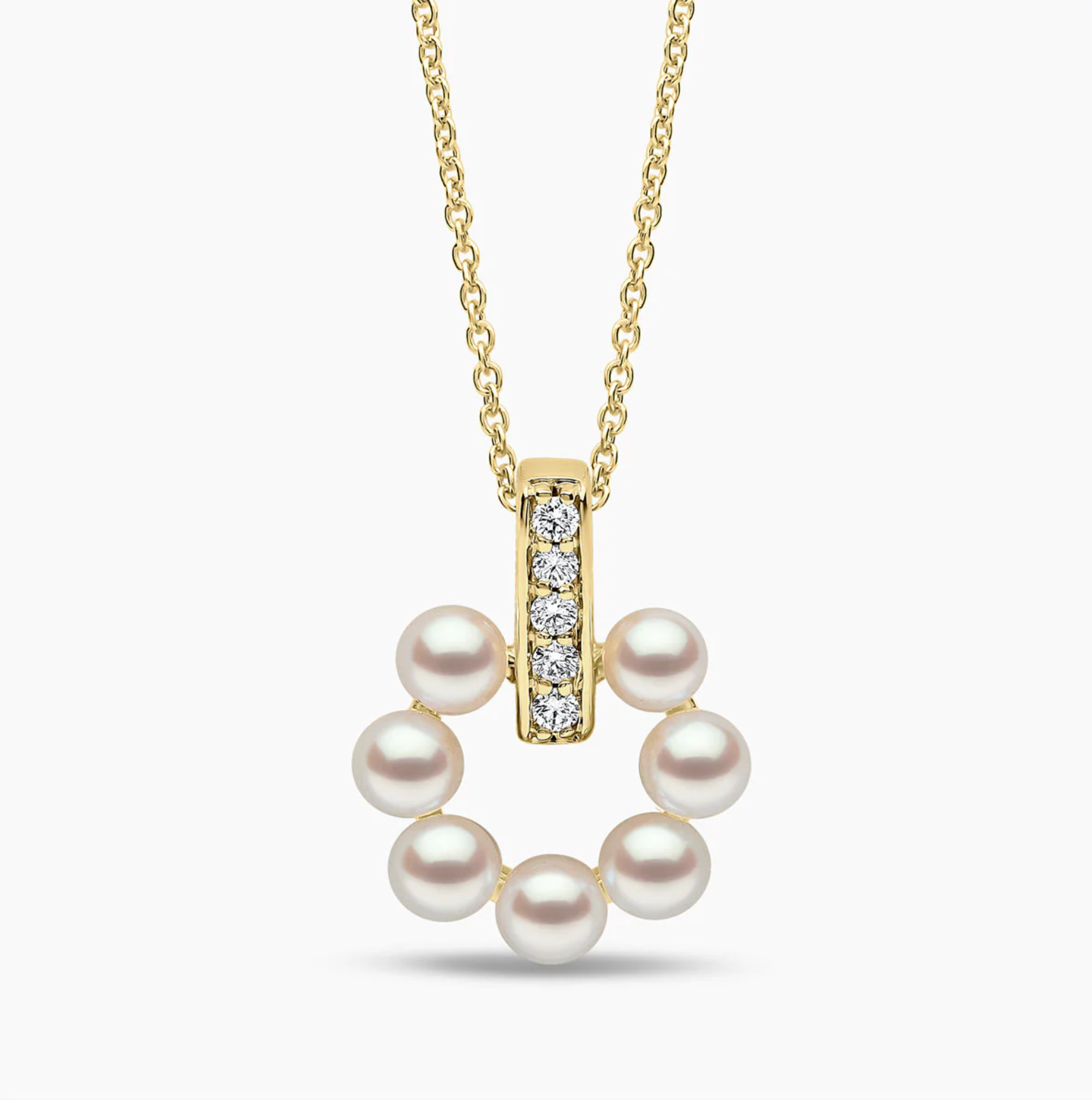 Eclipse 18K Gold Pearl & Diamond Moon Earrings