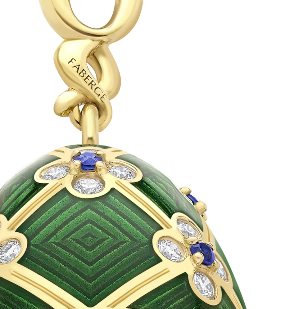 Fabergé x 007 Special Edition Yellow Gold & Green Guilloché Enamel Octopussy Egg Surprise Locket