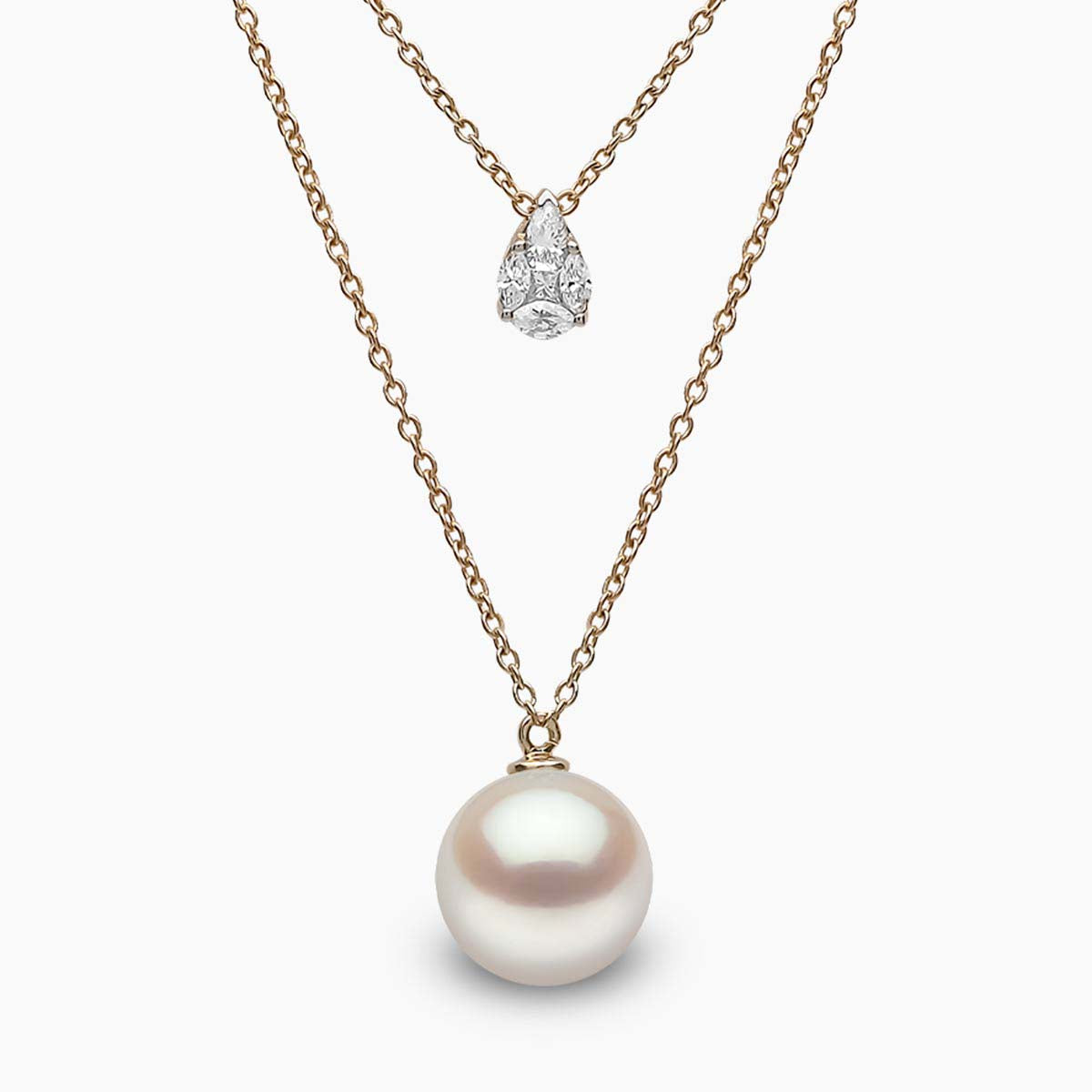 18K Yellow Gold South Sea Pearl & Diamond Necklace