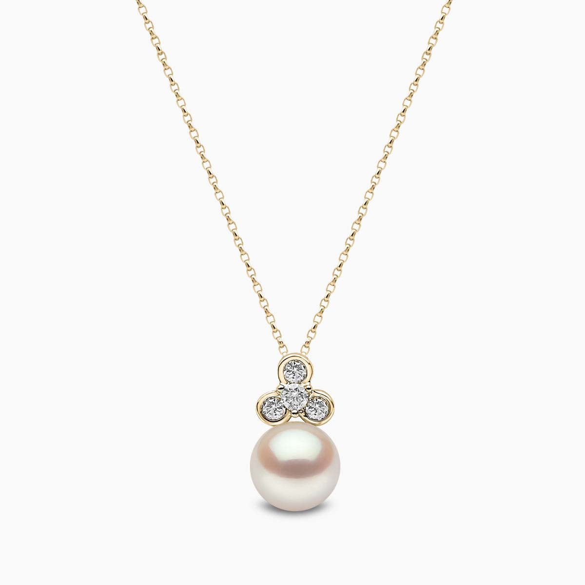 18K Yellow Gold Freshwater Pearl Pendant With Chain