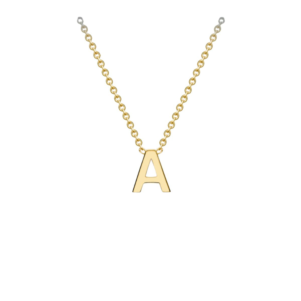 9K YELLOW GOLD MINI "A" PENDANT