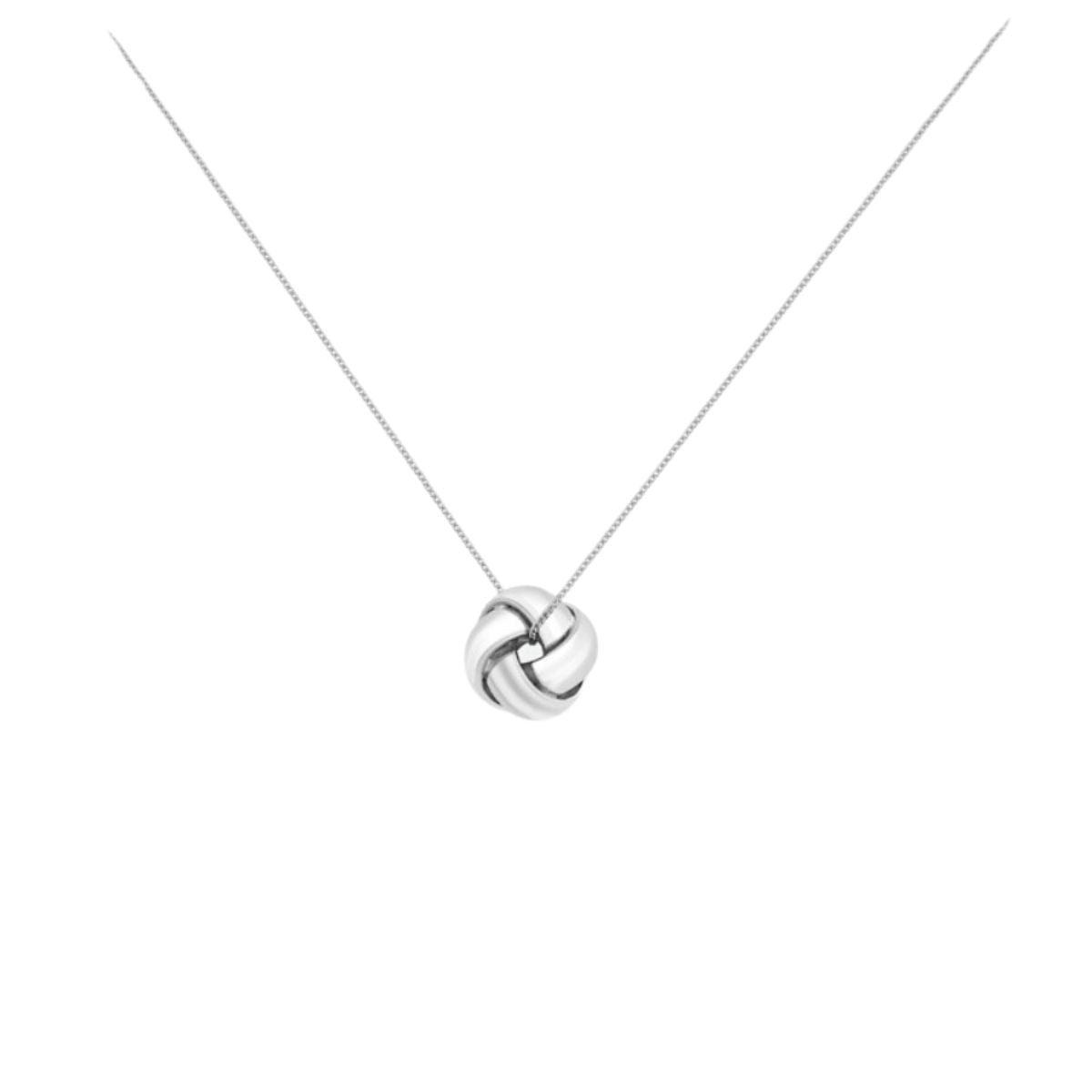 9K WHITE GOLD 9MM 4-WAY KNOT 20 CURB CHAIN NECKLACE/ 18"