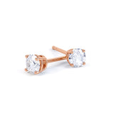 4 Claw Round Cut Diamond Studs
