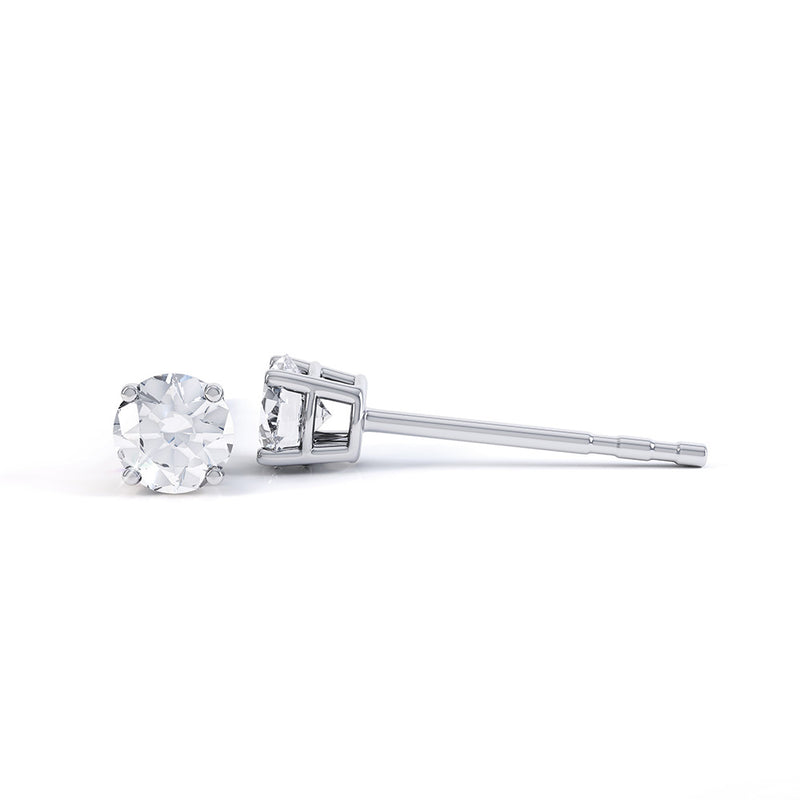 4 Claw Round Cut Diamond Studs