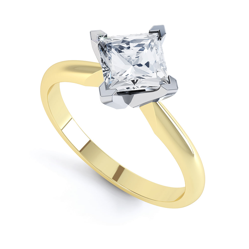 Compass Set Princess Cut Diamond Solitaire - JQD1021