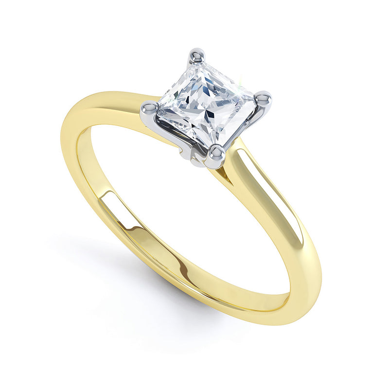 4 Claw Princess Cut Diamond Solitaire - JQD1017