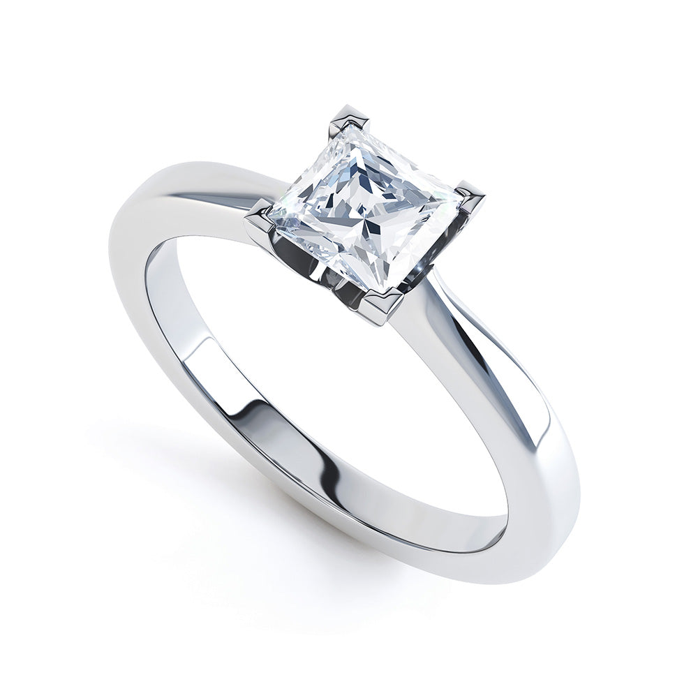 4 Claw Princess Cut Diamond Solitaire - JQD1019