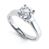 4 Claw Round Cut Diamond Crossover Solitaire - JQD1015