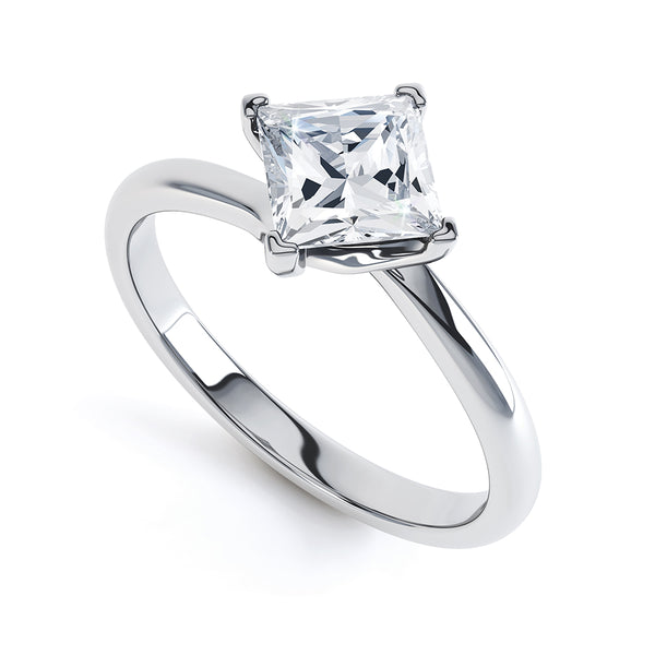 4 Claw Princess Cut Diamond Twist Solitaire - JQD1012