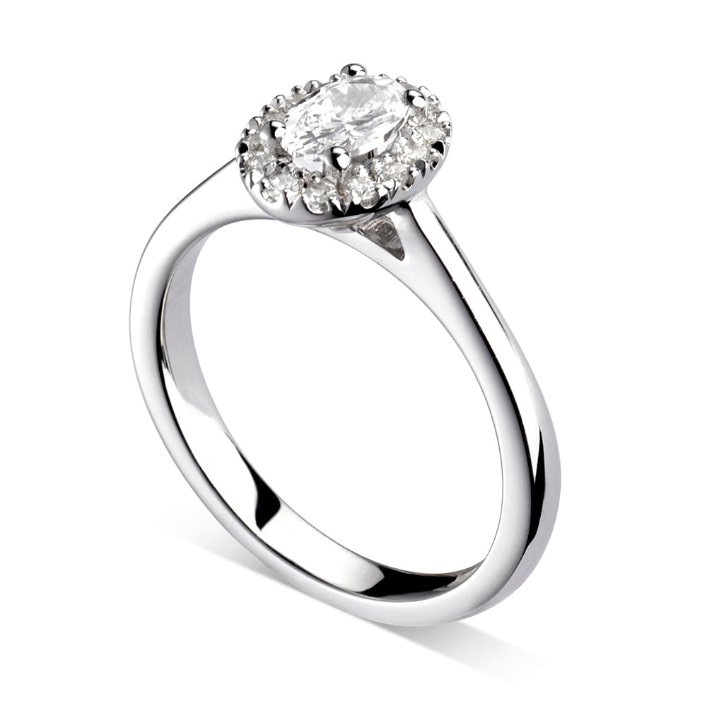 Ovala - Oval Diamond Halo Ring - JQD1022