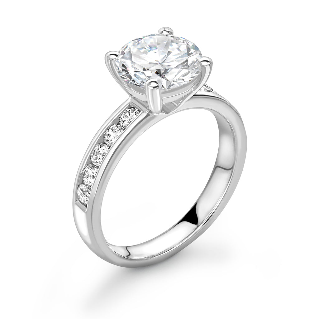 Naomi - Round Brilliant, Shoulder Set Ring