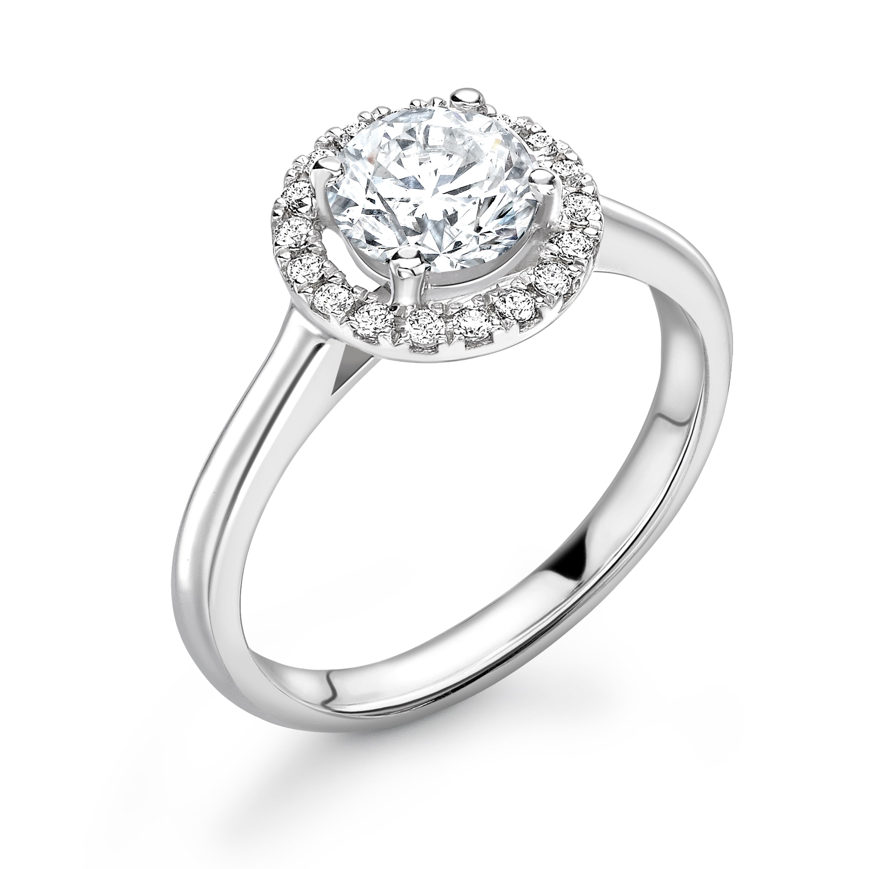 Kennedy - Round Brilliant Halo Ring