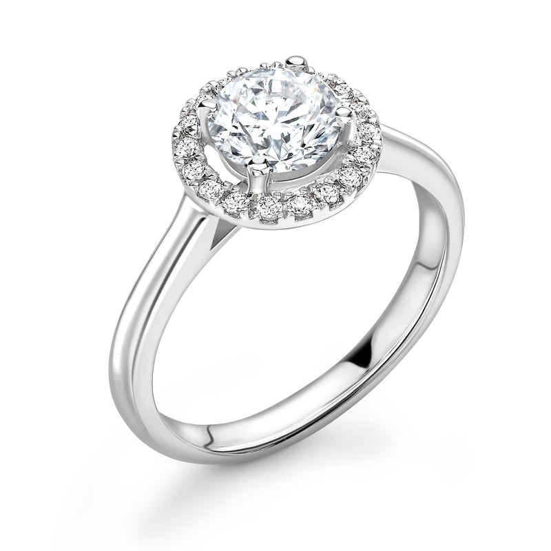 Kennedy - Round Brilliant Halo Ring