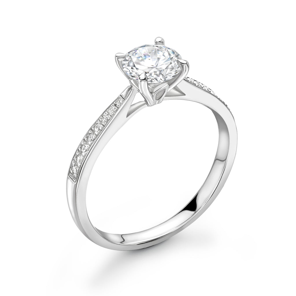 Madison - Round Brilliant, Shoulder Set Ring