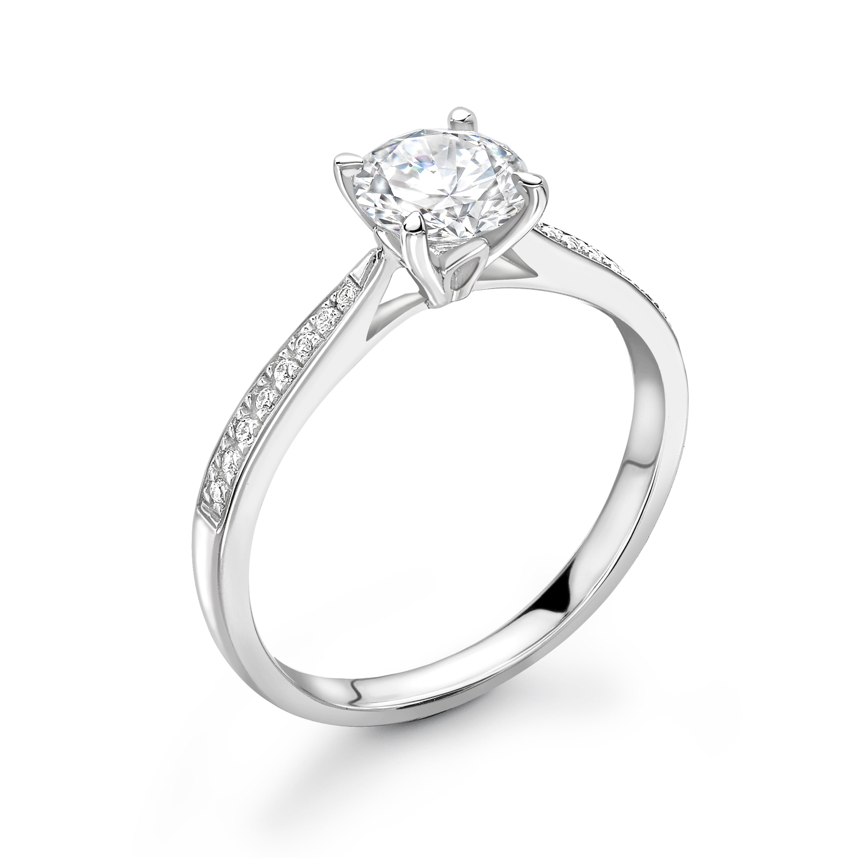 Madison - Round Brilliant, Shoulder Set Ring