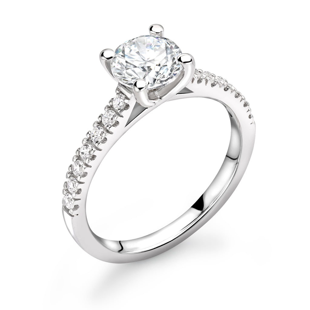 Ella - Round Brilliant, Shoulder Set Ring