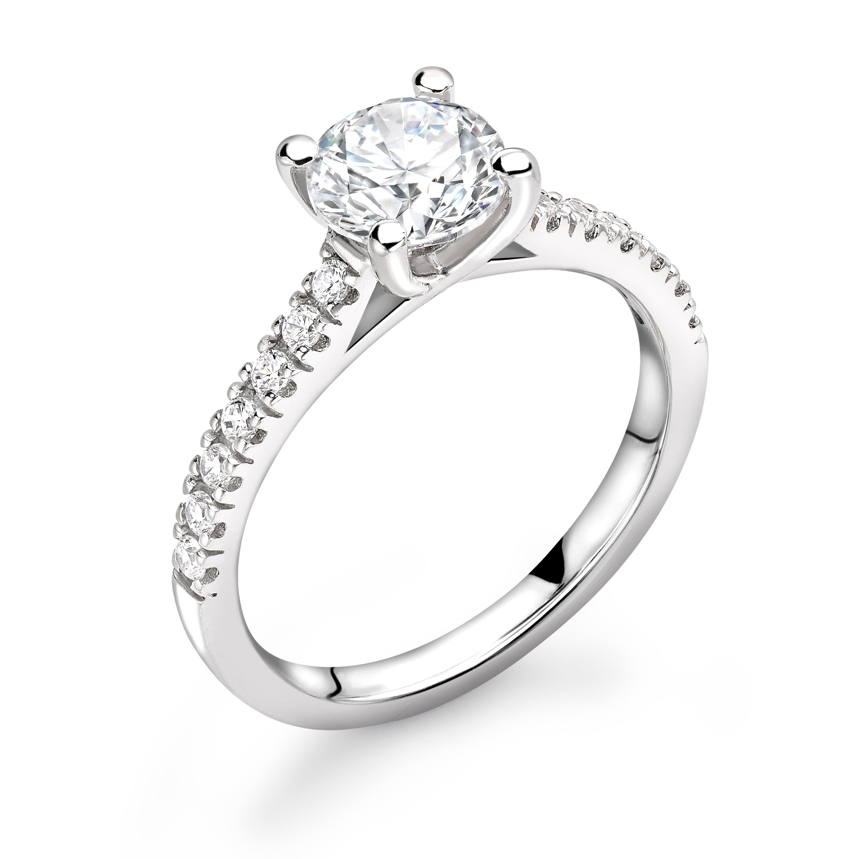 Ella - Round Brilliant, Shoulder Set Ring