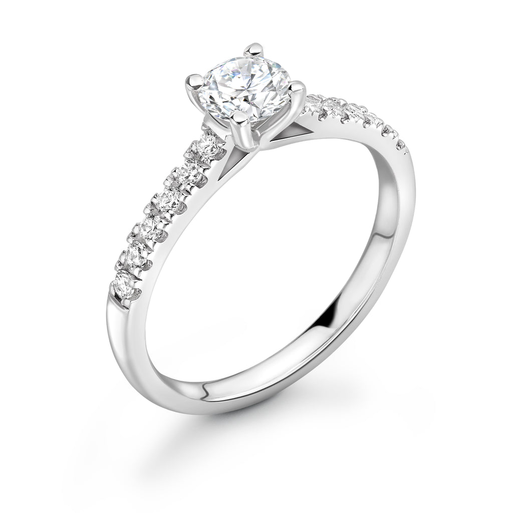 Camila - Round Brilliant, Shoulder Set Ring