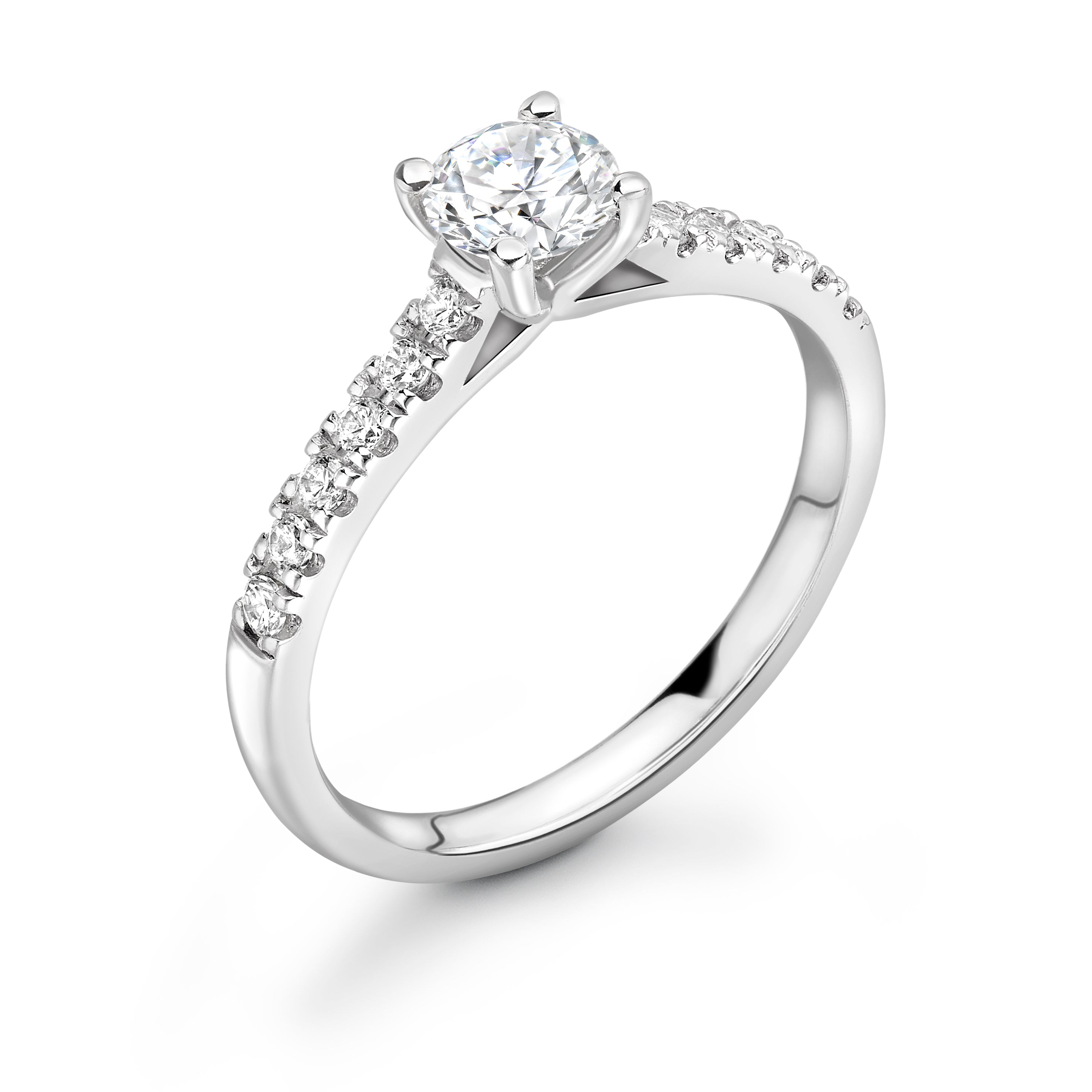 Camila - Round Brilliant, Shoulder Set Ring