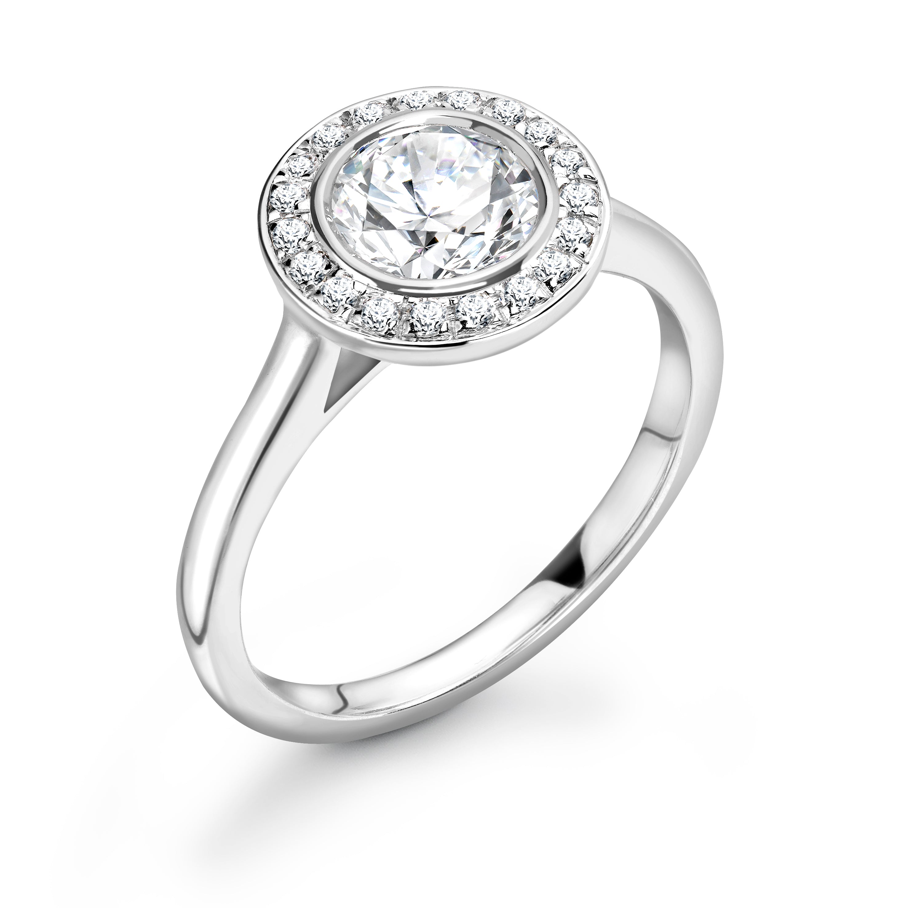 Kinsley - Round Brilliant Halo Ring