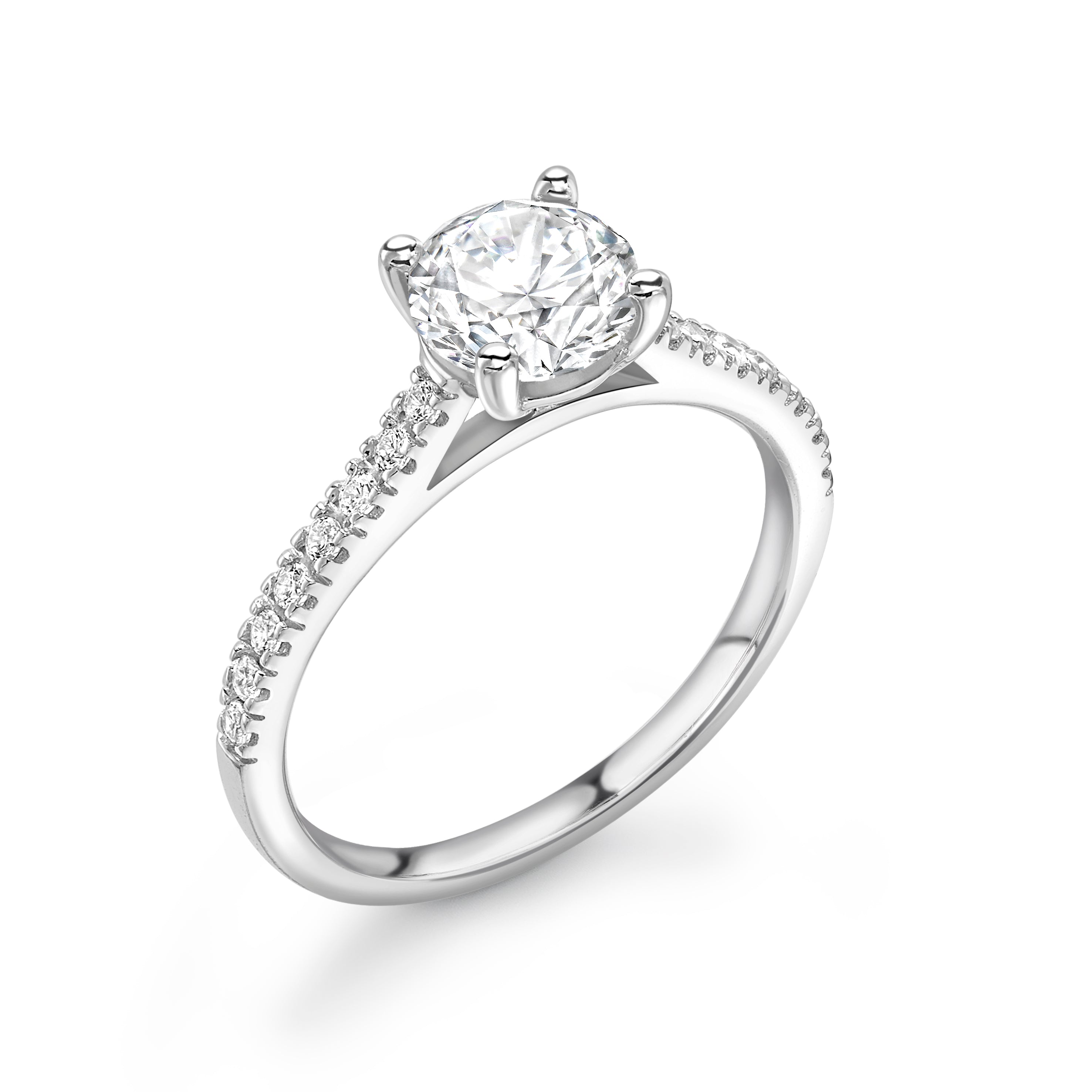 Isabella - Round Brilliant, Shoulder Set Diamond Ring