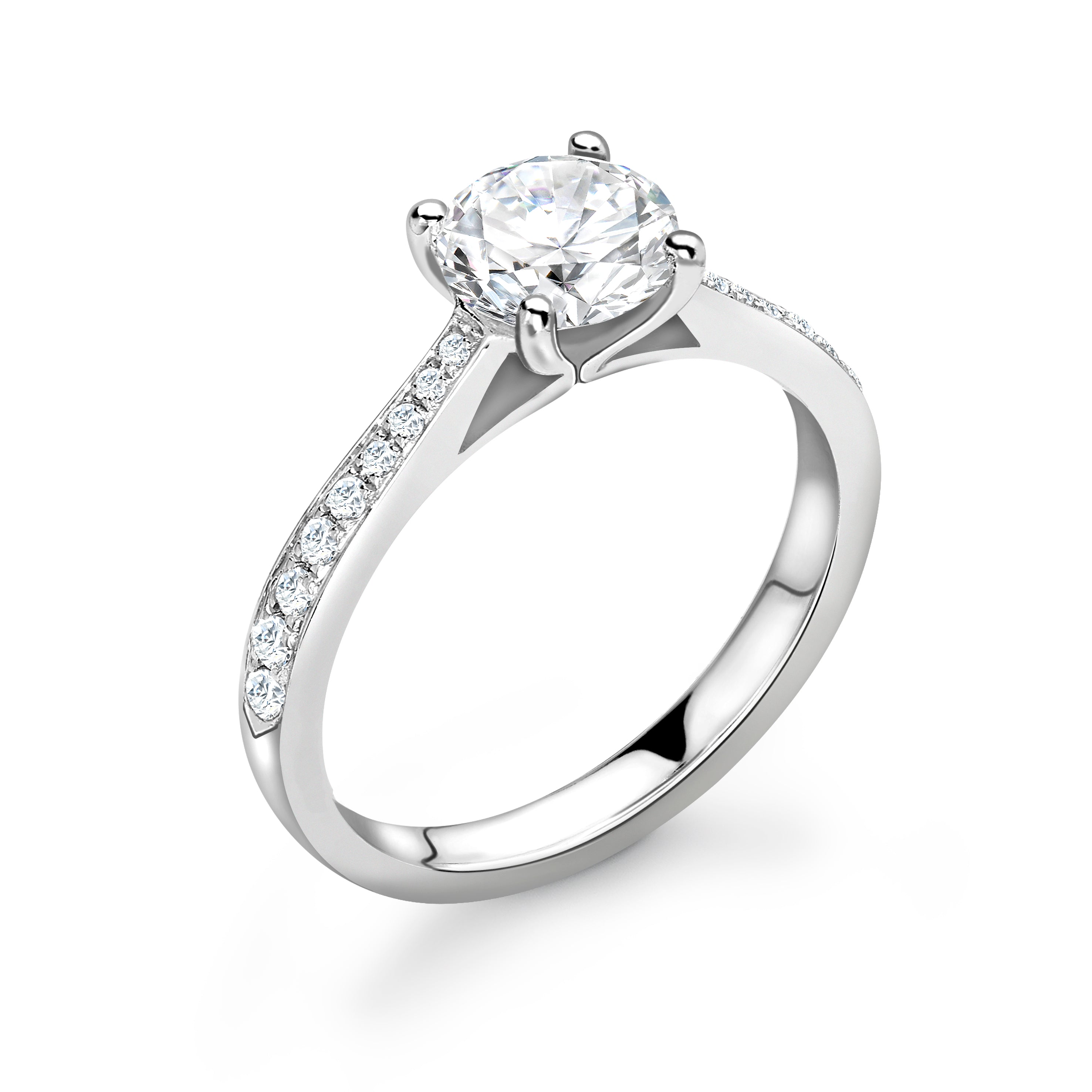 Elizabeth - Round Brilliant, Shoulder Set Ring