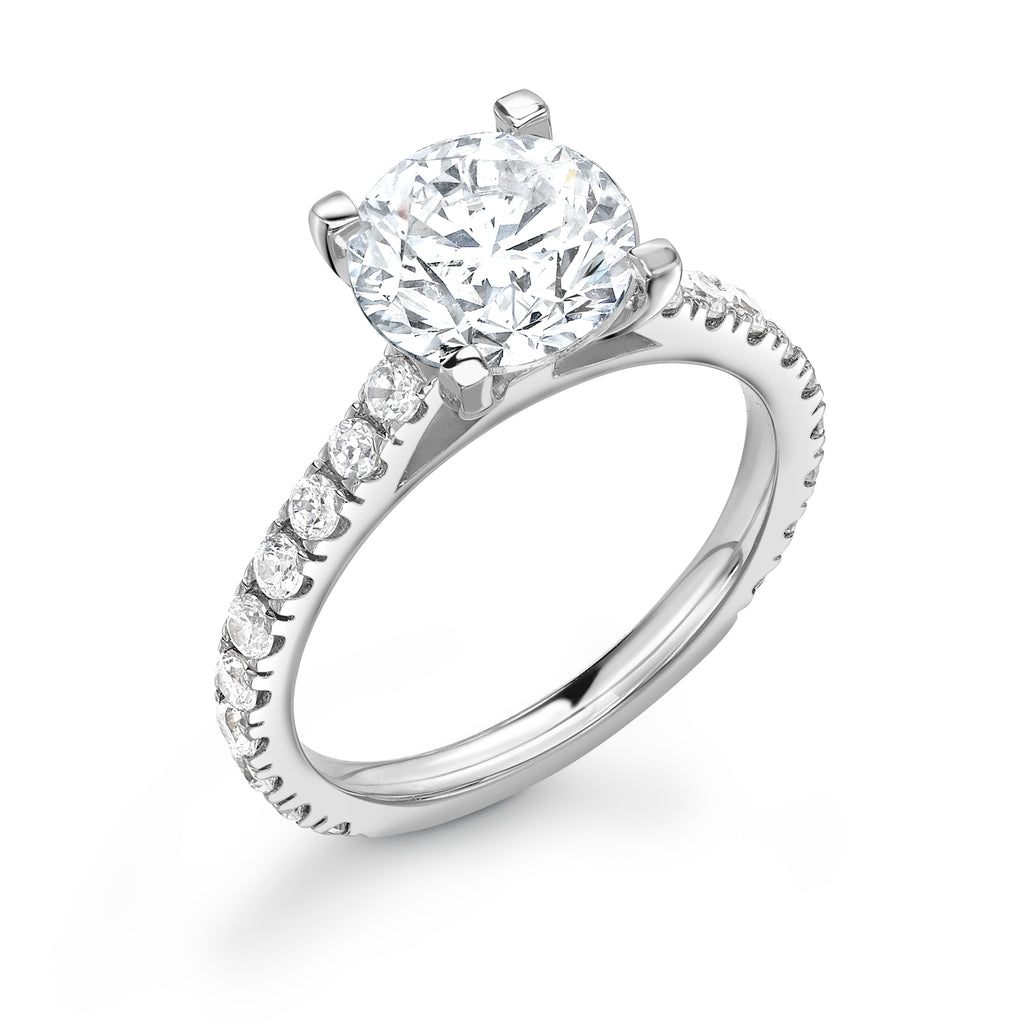 Abigail - Round Brilliant, Shoulder Set Ring