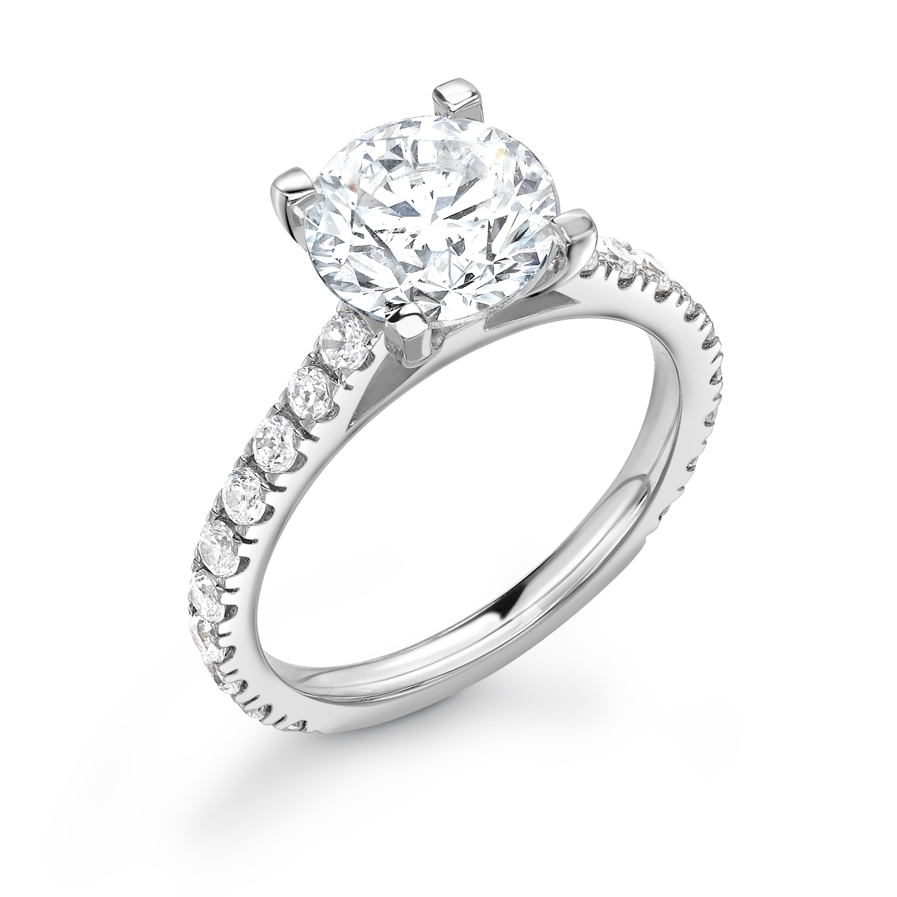 Abigail - Round Brilliant, Shoulder Set Ring