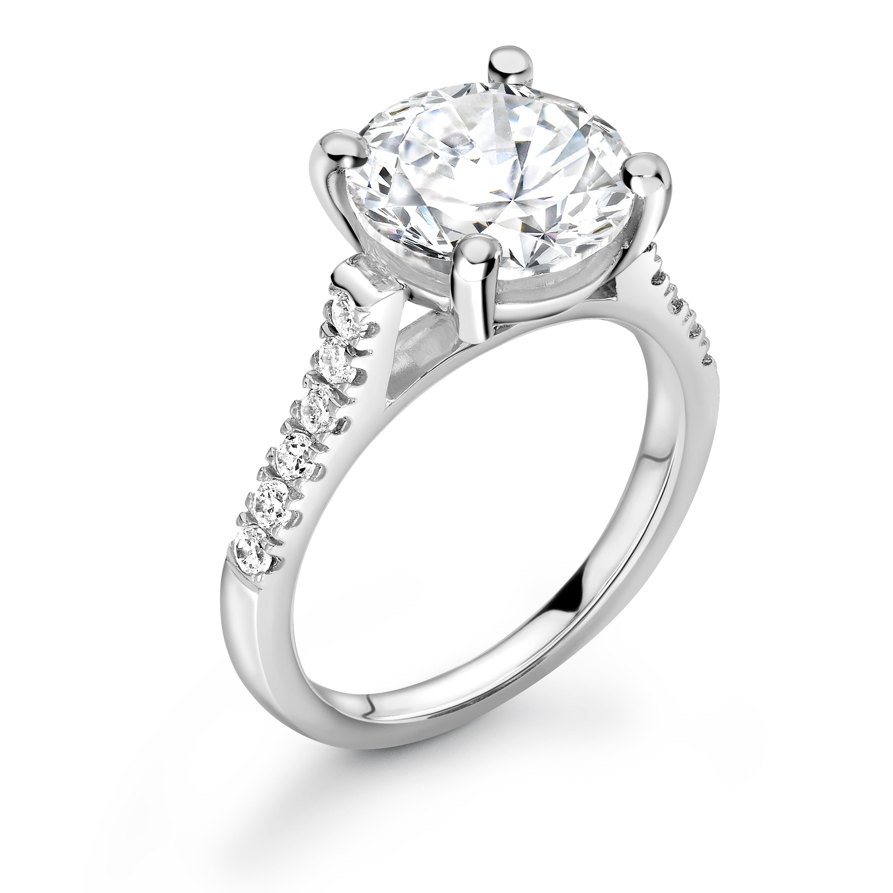 Ava - Round Brilliant Shoulder Set Ring