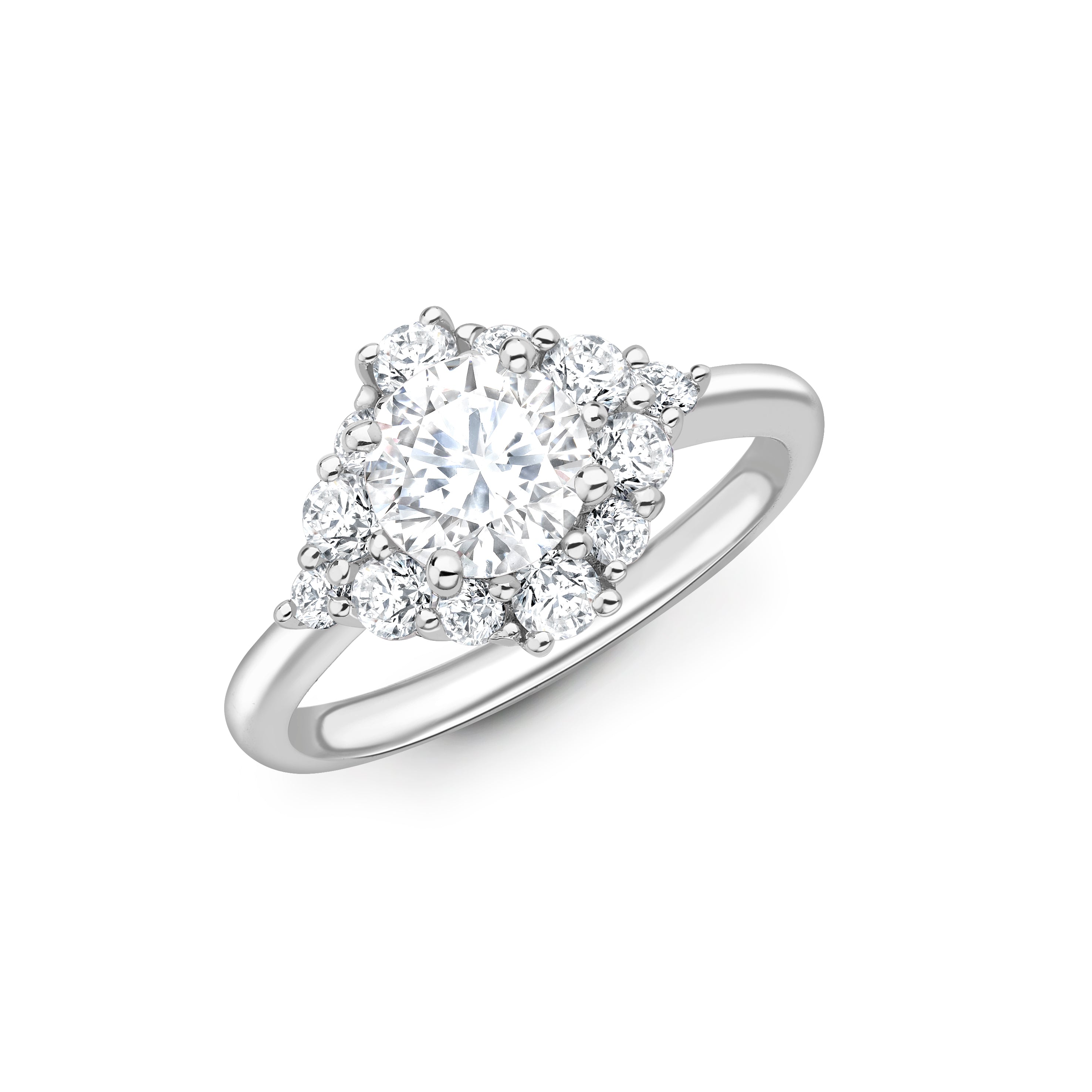 Ivy - Round Brilliant Halo Ring