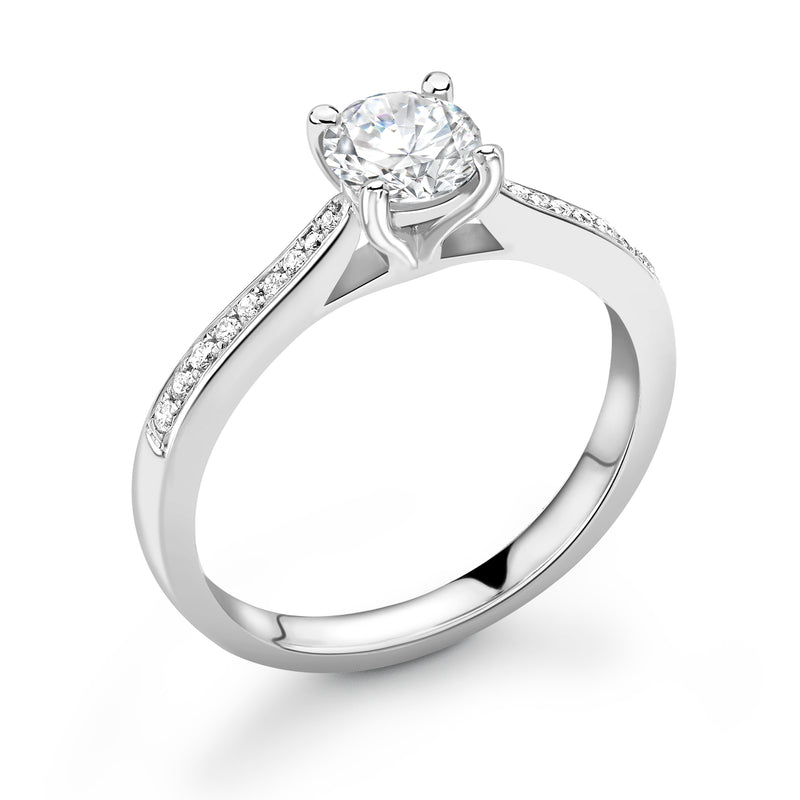 Sofia - Round Brilliant, Shoulder Set Ring